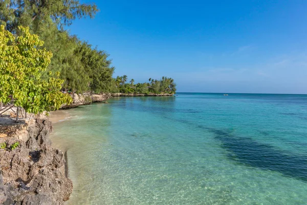 Spiaggia sulla costa Kizimkazi Unguja Zanzibar Isola Tanzania Africa orientale — Foto Stock