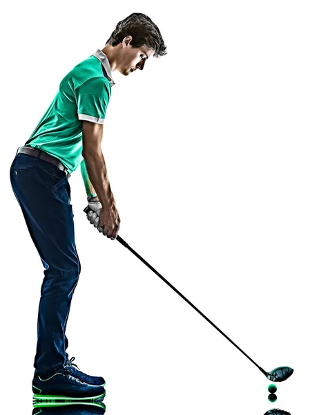 男子高尔夫高尔夫球手高尔夫孤立的白色背景 — 图库照片