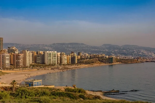 Pobřežní pláž Ramlet al-Baida Bejrút Libanon — Stock fotografie