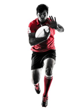 rugby adam oyuncu siluet izole