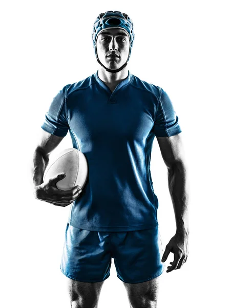 Rugby uomo giocatore silhouette isolato — Foto Stock