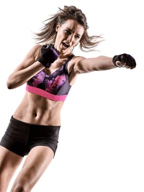 kardiyo boks çapraz çekirdek egzersiz egzersiz aerobik kadın izole 