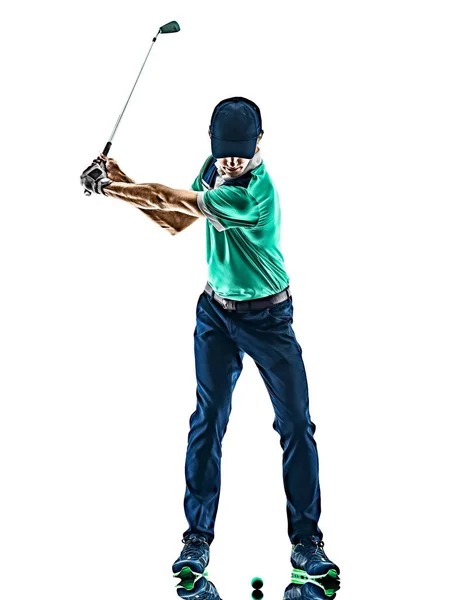 Man Golf golfer golfing isolated  white background — Stock Photo, Image