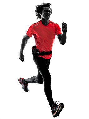 adam atlet çalışan jogger izole koşu siluet beyaz bac