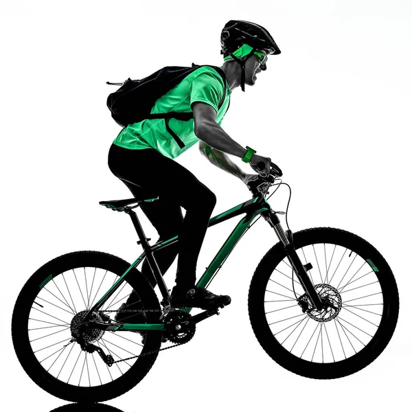 Tenager Junge Mountainbike backt isolierte Schatten — Stockfoto