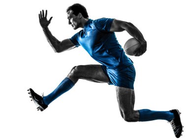 rugby adam oyuncu siluet izole