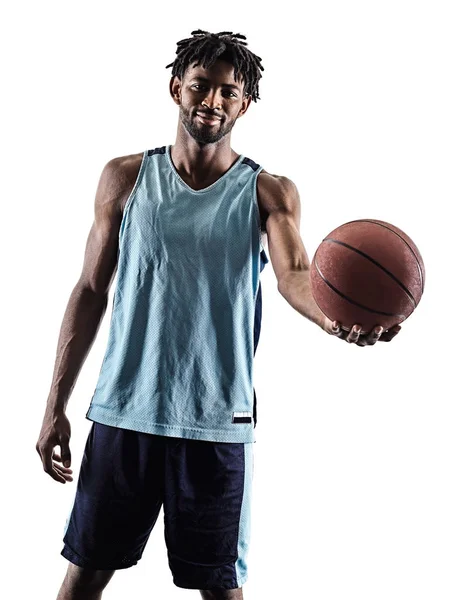 Basketbol oyuncu izole adam siluet gölge — Stok fotoğraf
