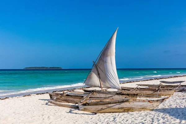 Muyuni wit zandstrand Unguja Zanzibar eiland Tanzania Oost Afrika — Stockfoto