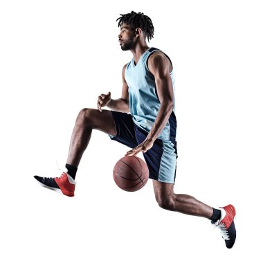 Basketbol oyuncu izole adam siluet gölge