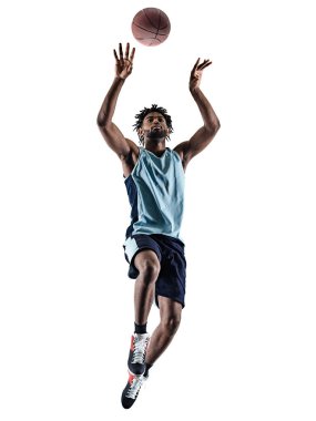Basketbol oyuncu izole adam siluet gölge