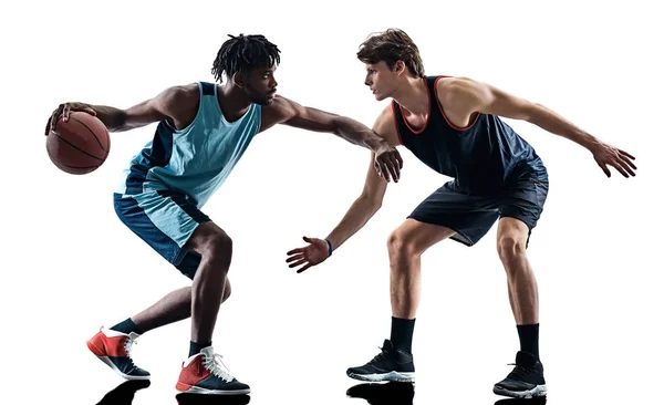 Jugadores de baloncesto hombres silueta aislada sombra — Foto de Stock