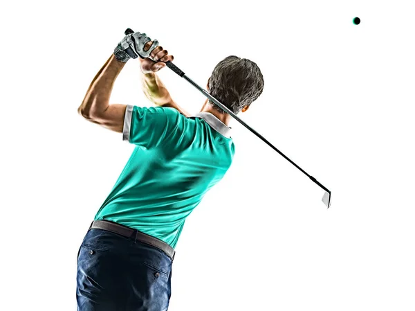 Hombre Golf golfista golf aislado fondo blanco — Foto de Stock