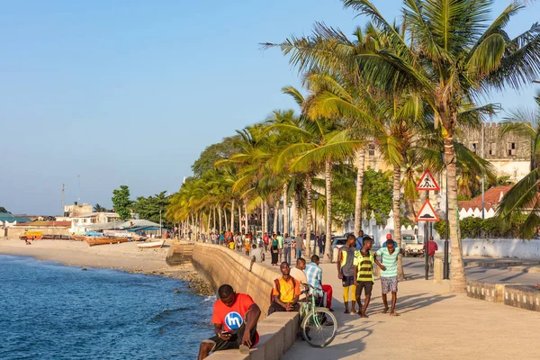Steinstadt Uferpromenade Unguja Sansibar Insel Tansania Ostafrika — Stockfoto