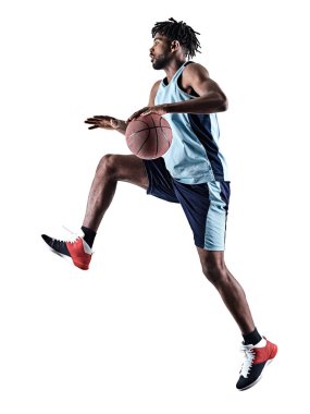 Basketbol oyuncu izole adam siluet gölge