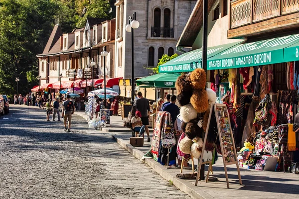 Rua comercial turística Borjomi Samtskhe Javakheti Geórgia Europa marco — Fotografia de Stock