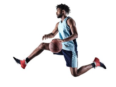Basketbol oyuncu izole adam siluet gölge
