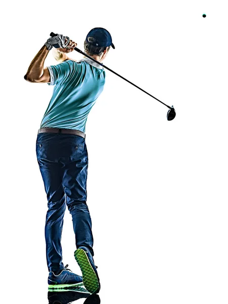 Człowiek Golf golfista na białym tle biały — Zdjęcie stockowe