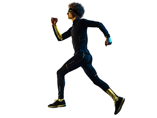 跑步者跑步者跑步者跑步者轮廓孤立的白色背景 免版税图库照片