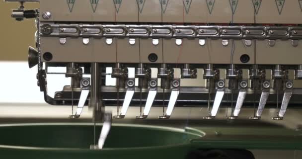 Automatic Single Head Single Needle Computer Embroidery Machine Computer Sewing — Stock Video