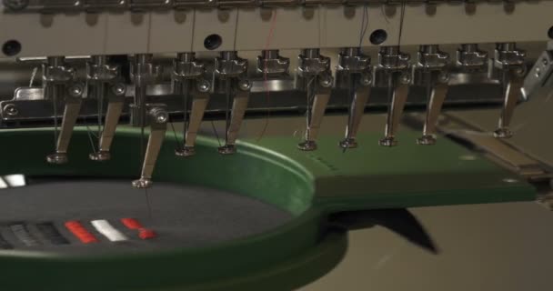 Automatic Single Head Single Needle Computer Embroidery Machine Computer Sewing — Stock Video