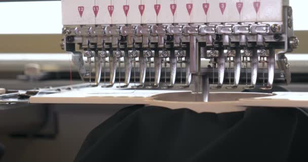 Automatic Single Head Single Needle Computer Embroidery Machine Computer Sewing — Stock Video