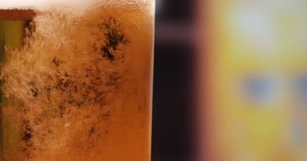 Due Ragazzi Donne Nel Bar Casa Bevono Bicchieri Birra Poi — Video Stock