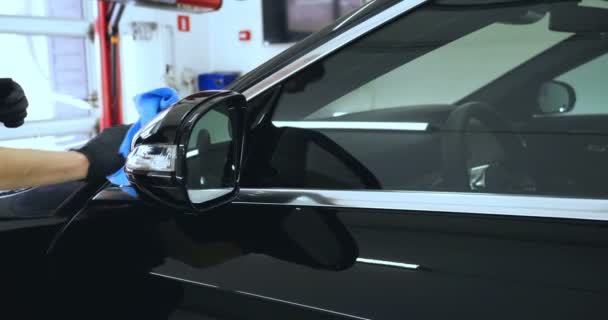 Suché Čištění Černých Rohoží Pro Automobily Vysavač Odstraňuje Nečistoty Růžové — Stock video