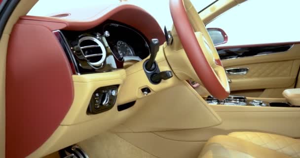 Szorosan Látható Különböző Részein Autó Belseje Koncepció Car Garázs Üvegliftek — Stock videók