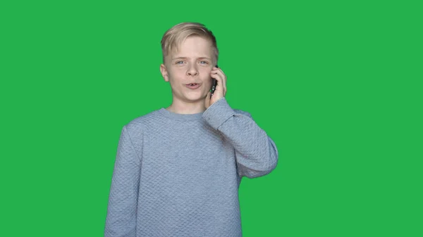 Background Chromakey Young Guy Boy Shows Different Emotions Concept Green — Stock Photo, Image