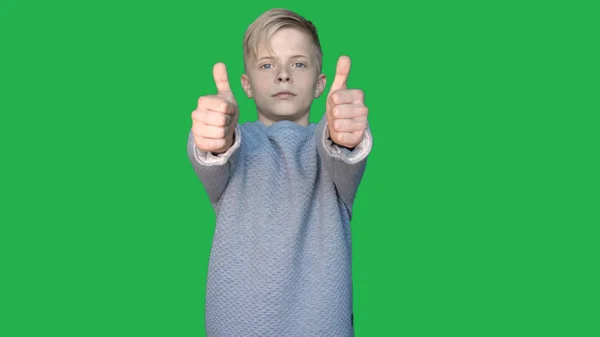 Fundo Chromakey Cara Jovem Menino Mostra Emoções Diferentes Conceito Fundo — Fotografia de Stock