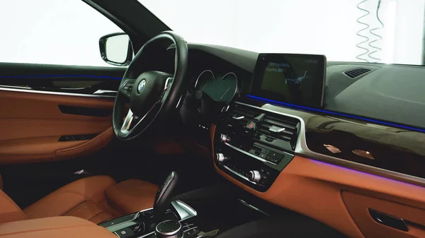 Muestran Cerca Las Diferentes Partes Del Interior Del Coche Concepto — Foto de Stock