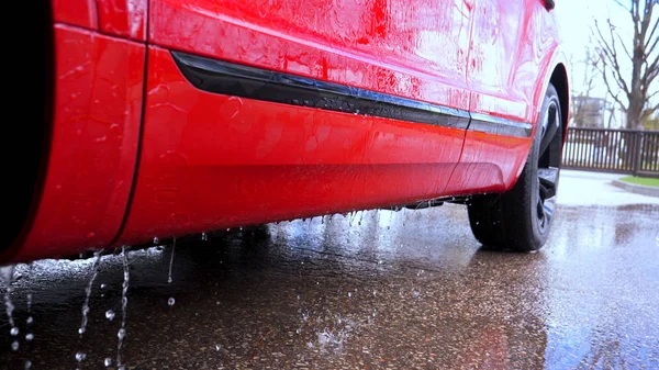 Man Garage Car Service Checks Car Alarm Goes Comes Turning — Stock Photo, Image