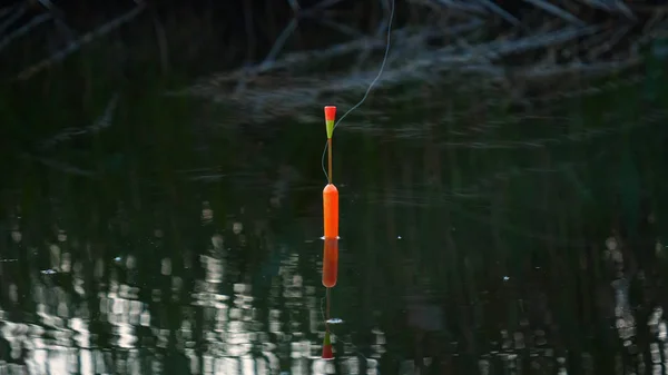 Pesca Lago Atardecer Fondo Pesca Flotador Pesca Agua Del Lago —  Fotos de Stock