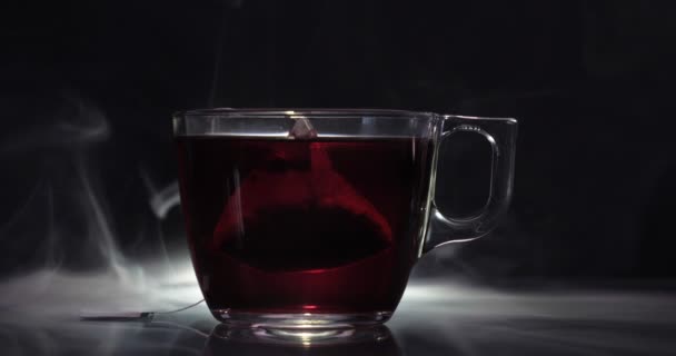 홍차를 만드는 Tea Ceremony Cup Freshly Briar Dark Mood 할리우드 — 비디오