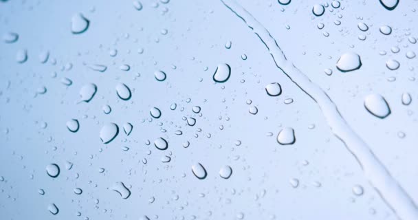 Gota Lluvia Fondo Vidrio Del Coche Vista Carretera Través Ventana — Vídeos de Stock