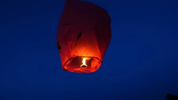 Balão Fogo Sky Lanterna Lanternas Voadoras Balões Quente Lanterna Voa — Fotografia de Stock