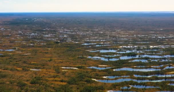 Flygfotografering Från Drönaren Vackert Landskap Med Öar Och Sjö Turkos — Stockvideo