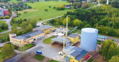 İnşaat alanına yukarıdan vurdu. Sanayi Bölgesi.