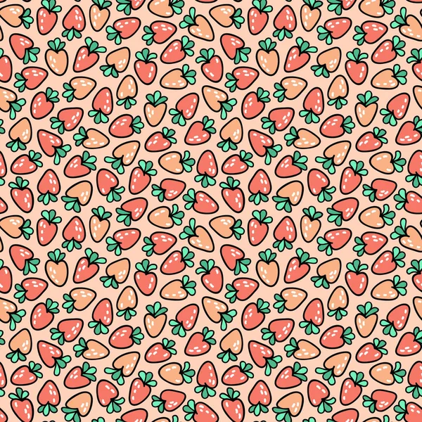 Tatlı yaz saati. Çilek renkli seamless modeli karıştırın. Ambalaj Kağıt, ambalaj, tekstil tasarımı için mükemmel.