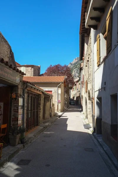 Ulica Villefranche Conflent Langwedocja Roussillon Francja — Zdjęcie stockowe