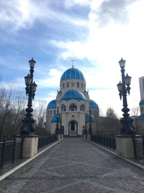 Mavi kubbeli kilise, Moskova, Rusya.