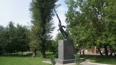 Gorky Park'ın yanında yürümek, Moskova, Rusya Federasyonu.