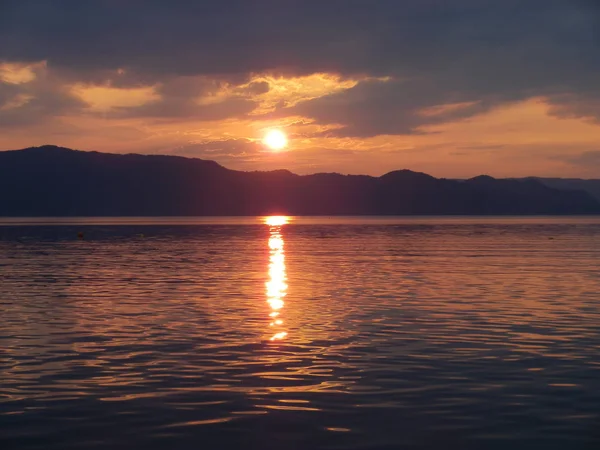 Морський Фон Під Час Заходу Сонця — стокове фото