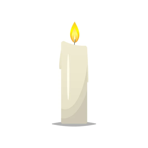 白色背景上的蜡蜡烛 蜡烛燃烧 矢量插图 — 图库矢量图片