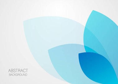 Soyut arka plan, beyaz arka plan üzerinde mavi yaprakları. Vektör teknolojisi arka planı.