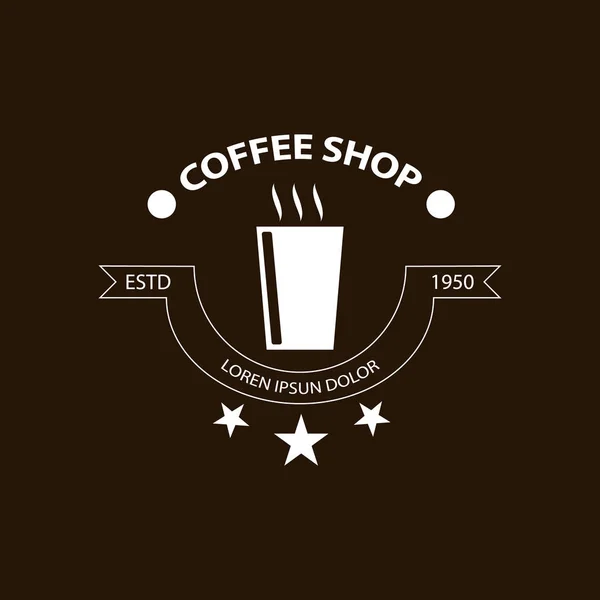 Coffee Shop Logo Template White Coffee Vector Sign Retro Vintage — Stock Vector