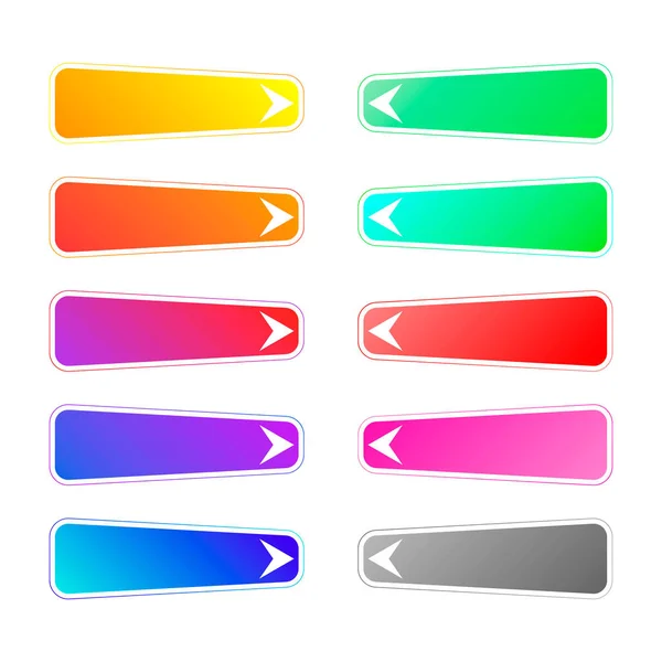 游戏选项按钮集 颜色方形按钮 游戏界面的矢量按钮 — 图库矢量图片