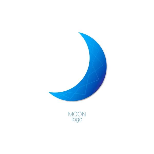 Vector logo blue moon. Blue moon with stripes on a white background.