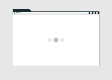 Vektör web sayfası şablonu. Tarayıcı sayfasını düz bir şekilde yükleme. Boş web sayfası.