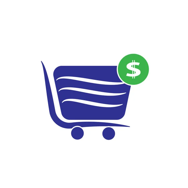 Blue Basket Money Icon Vector Shopping Basket Shopping Cart Icon — Stock Vector